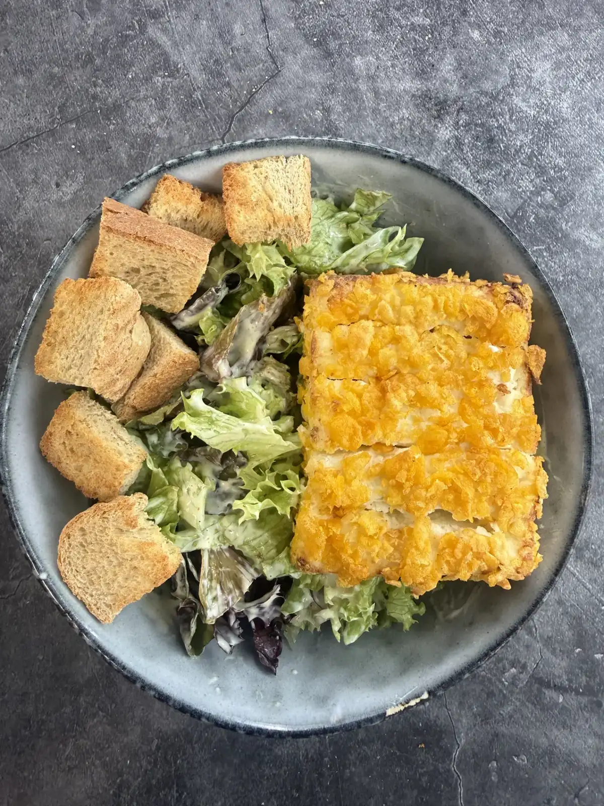 Crispy Paneer Caesar-Style Salad