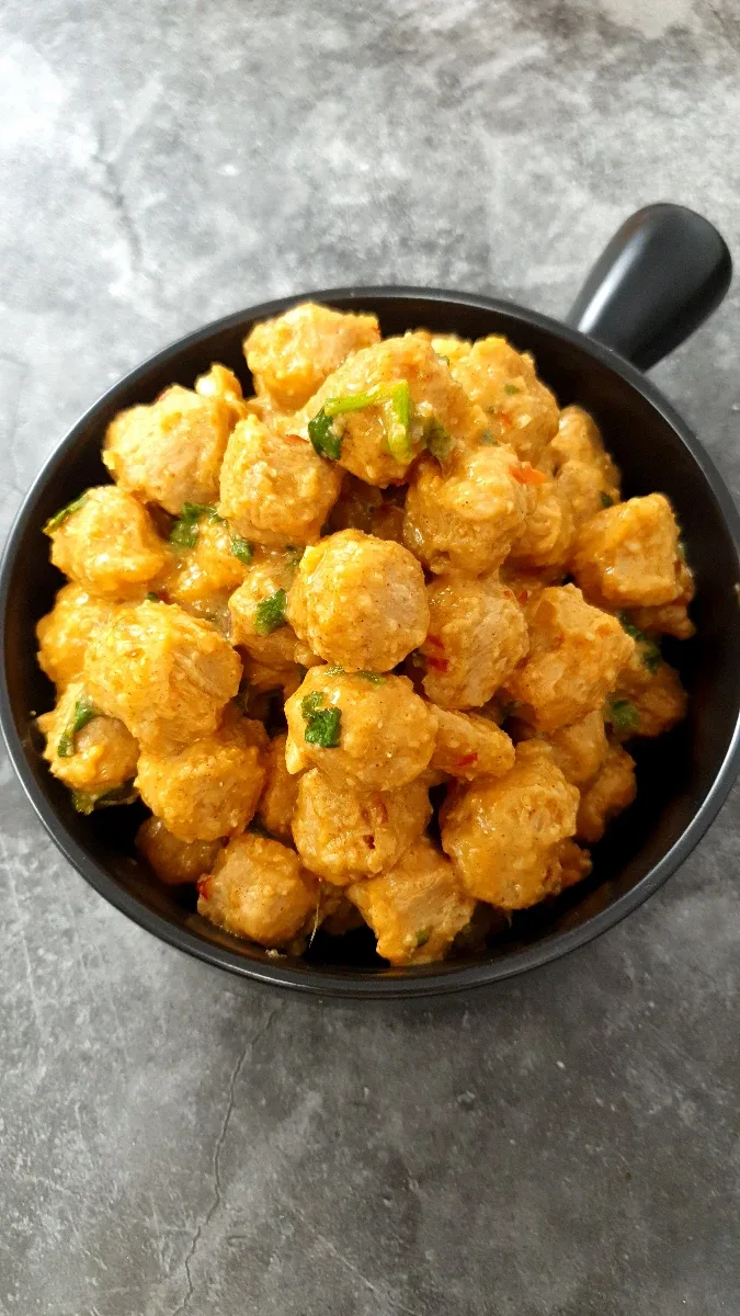 Crispy Air Fryer Lemon Soya Chunks