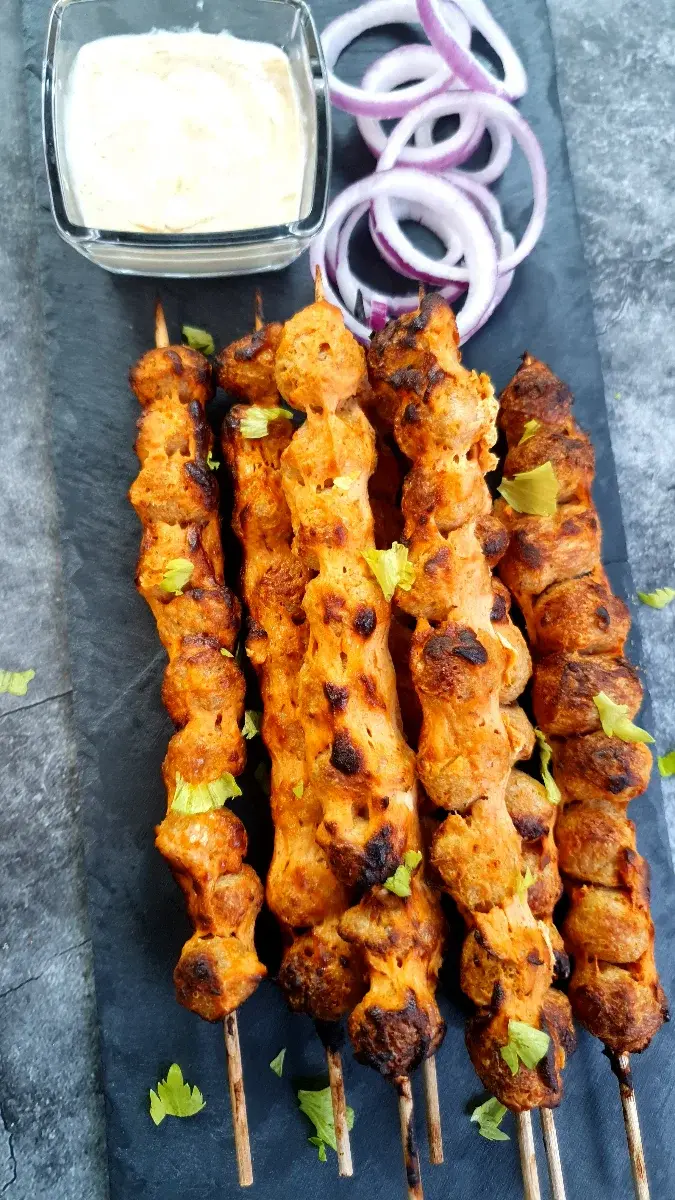 Soya Skewer Kebabs (Soya Seekh Kebab)