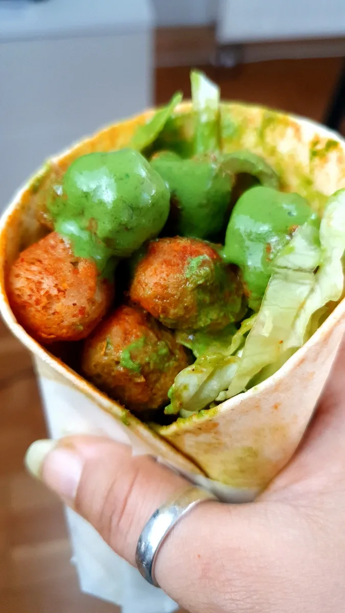 High-Protein Soya Chunks Roll with Fresh Green Chutney