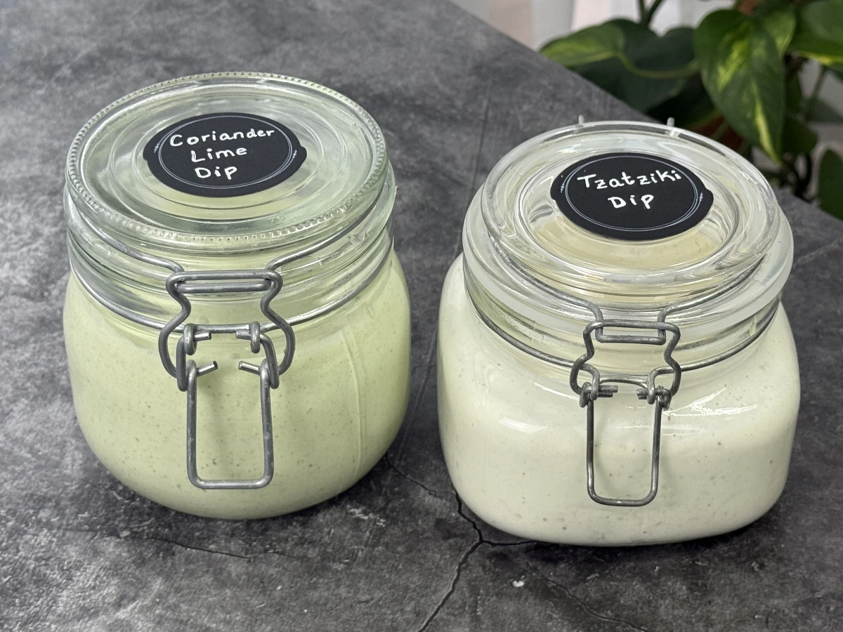 2 High Protein Dips: Tzatziki & Coriander Lime