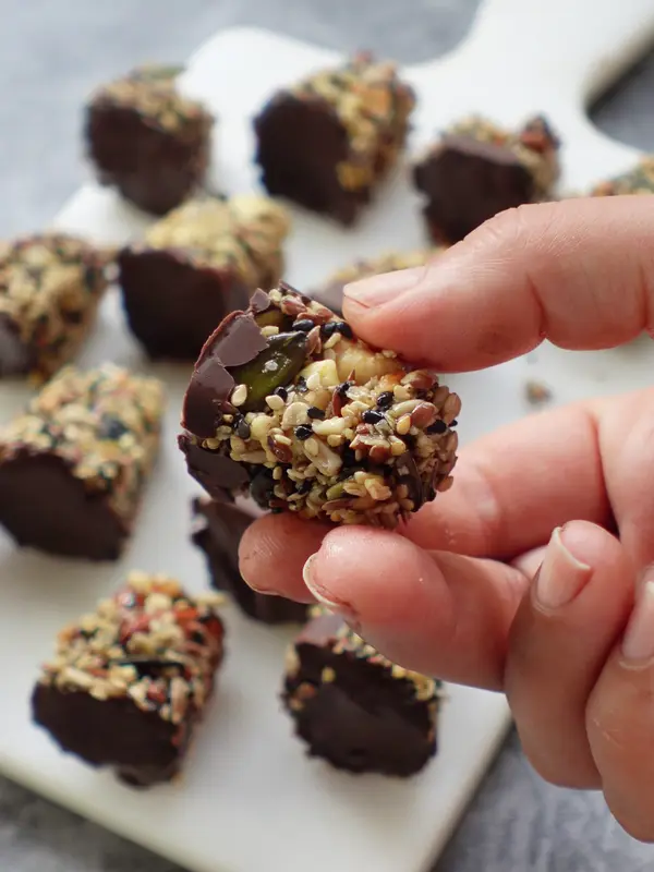 Air-Fried Chocolate Seed & Nut Bites
