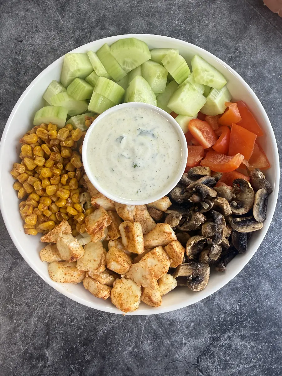 Air-Fryer Sweet Corn Paneer Salad